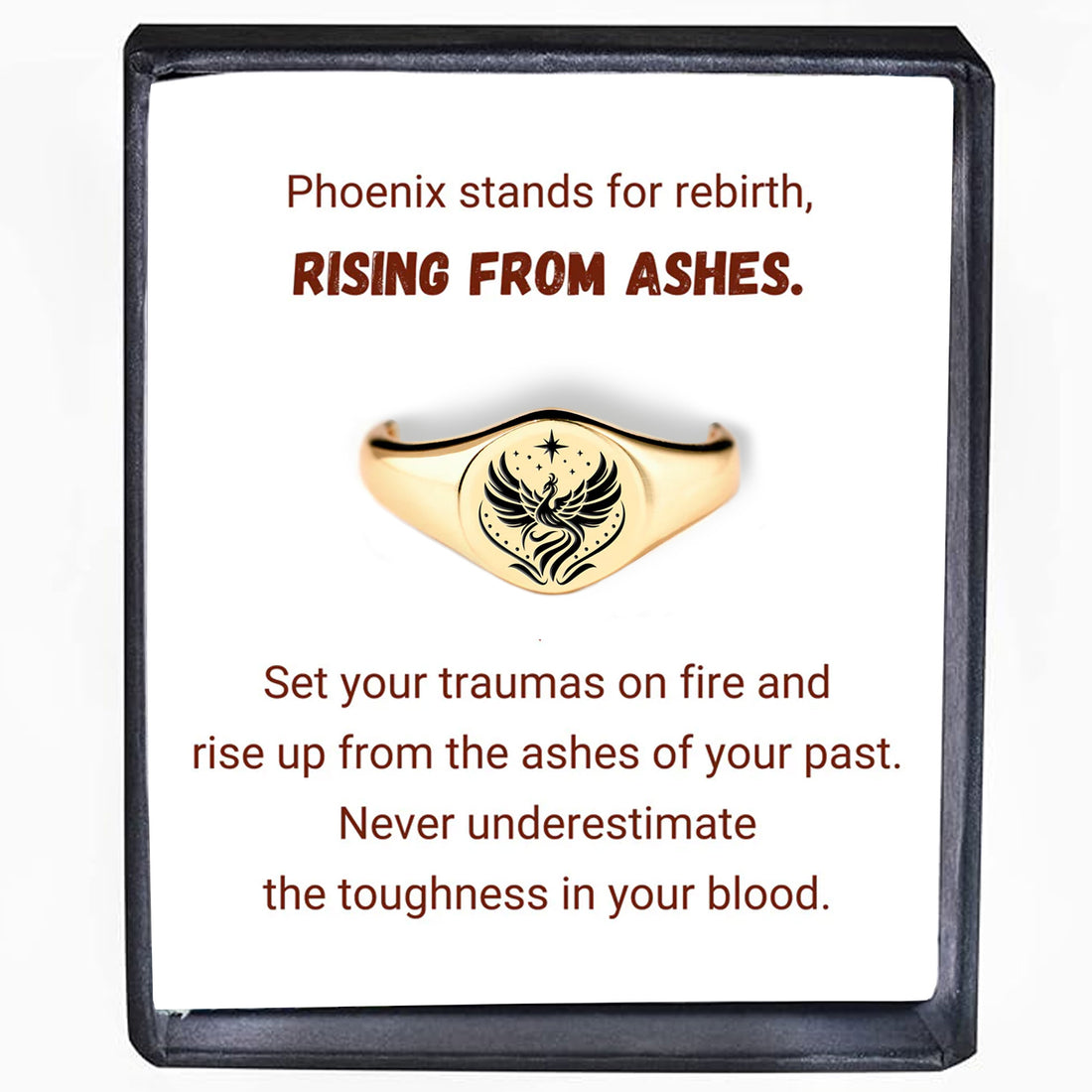 Strong As Fuck Phoenix Signet Ring