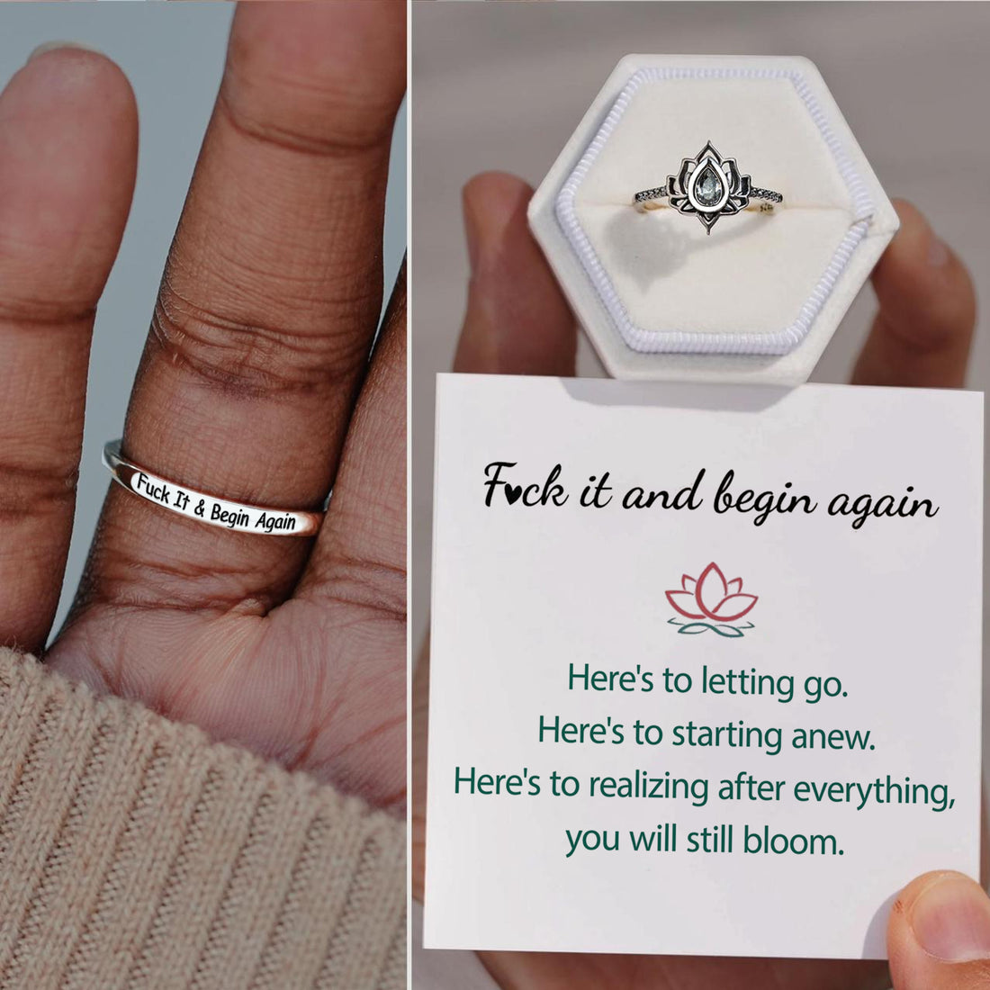 “Fuck it and begin again" Lotus Ring