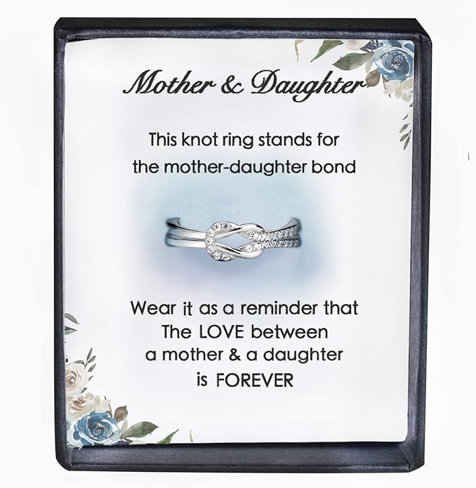 Mother & Daughter Square Knot Ring