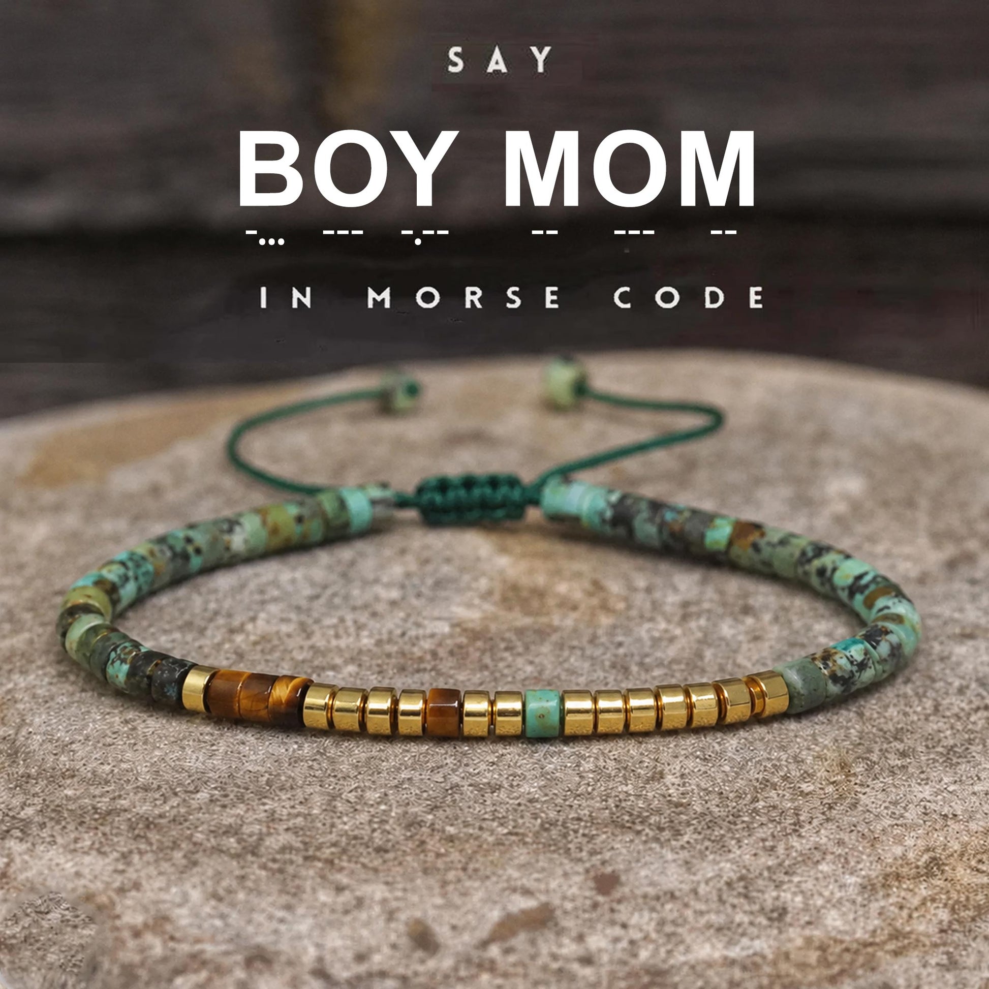boy mom morse code bracelet