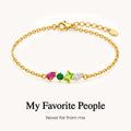custom 3-5 birthstone row bracelet, multiple birthstone bracelet