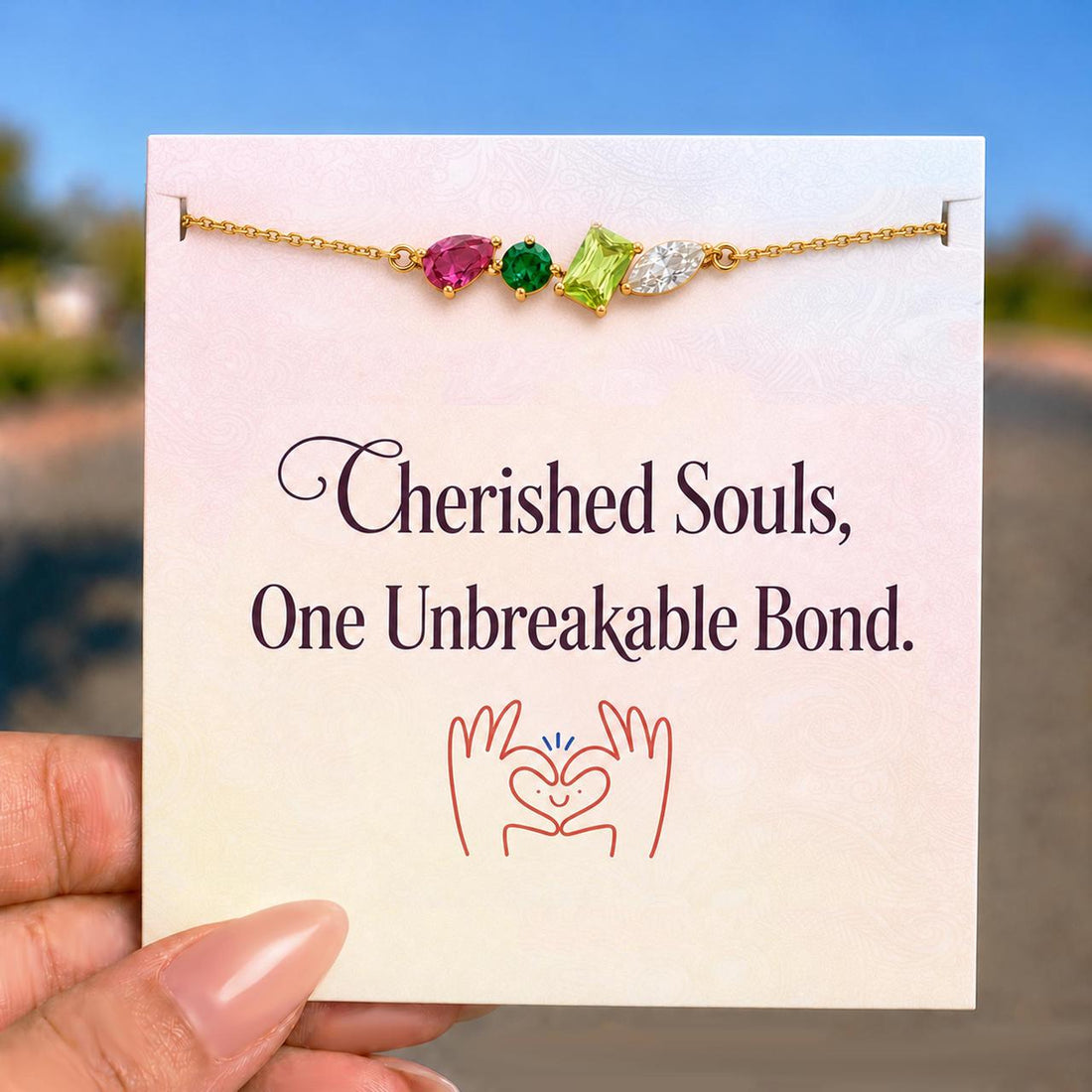 custom 3-5 birthstone row bracelet, multiple birthstone bracelet