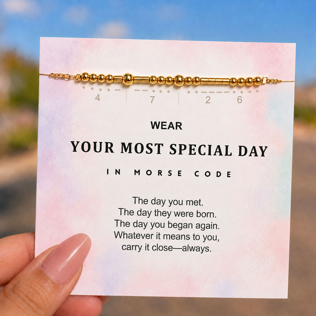 custom special date morse code bracelet