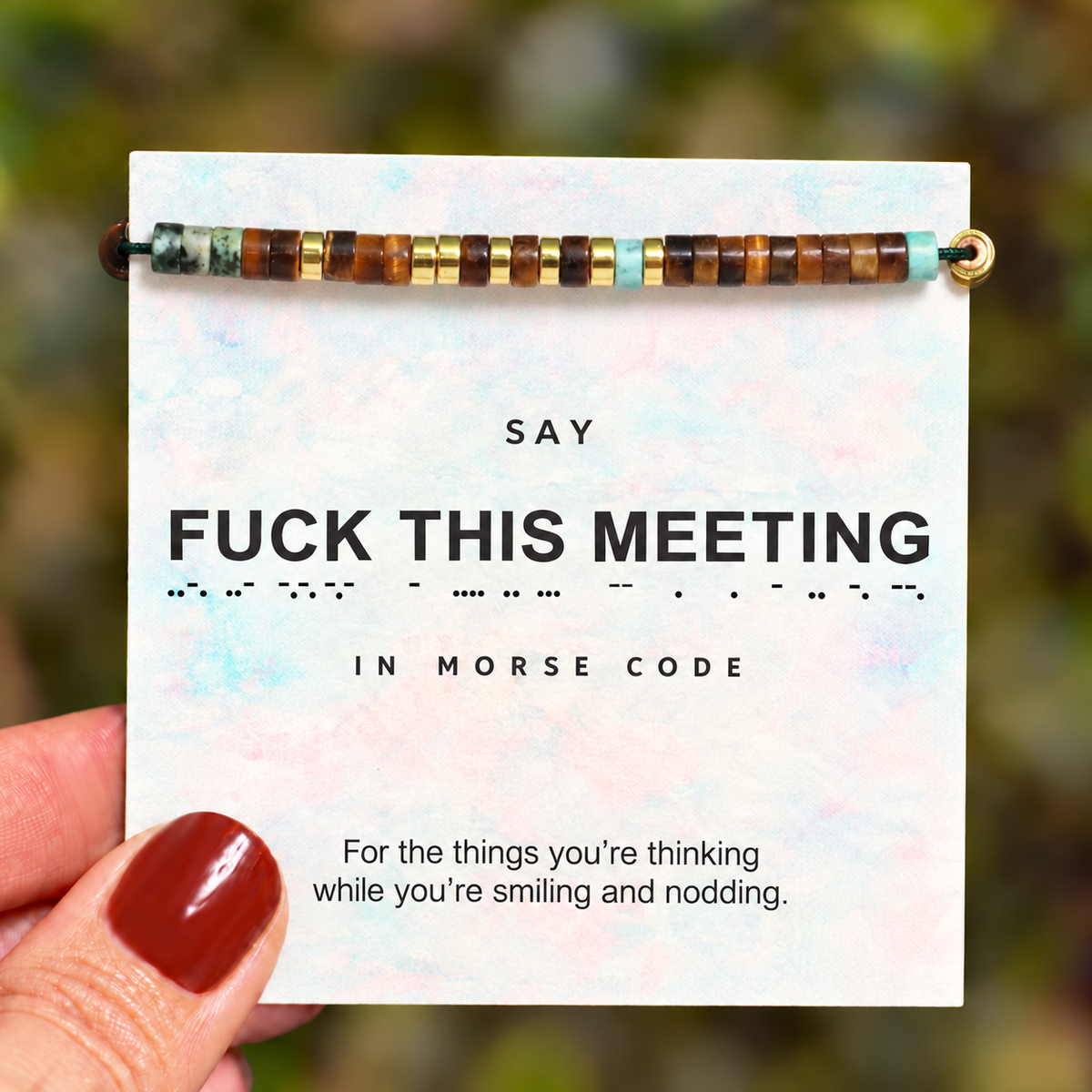 funny meeting message bracelet, office humor reminder jewelry