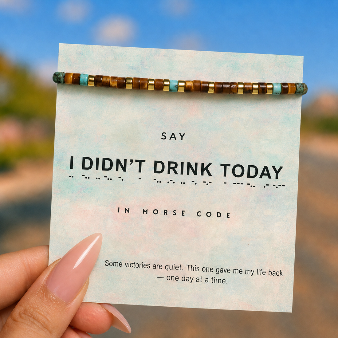 i didn't drink today morse code bracelet, recovery jewelry
