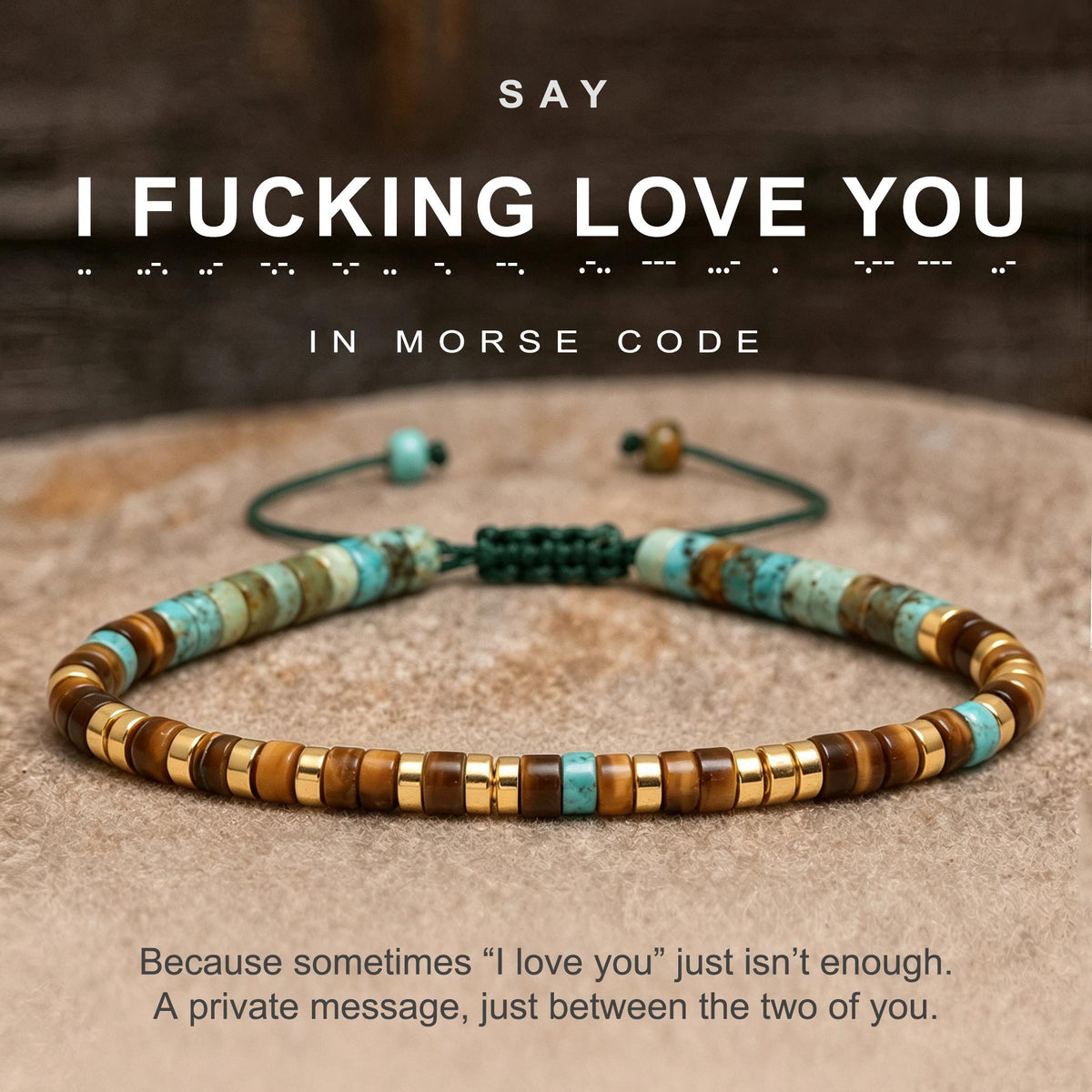 i fucking love you morse code bracelet