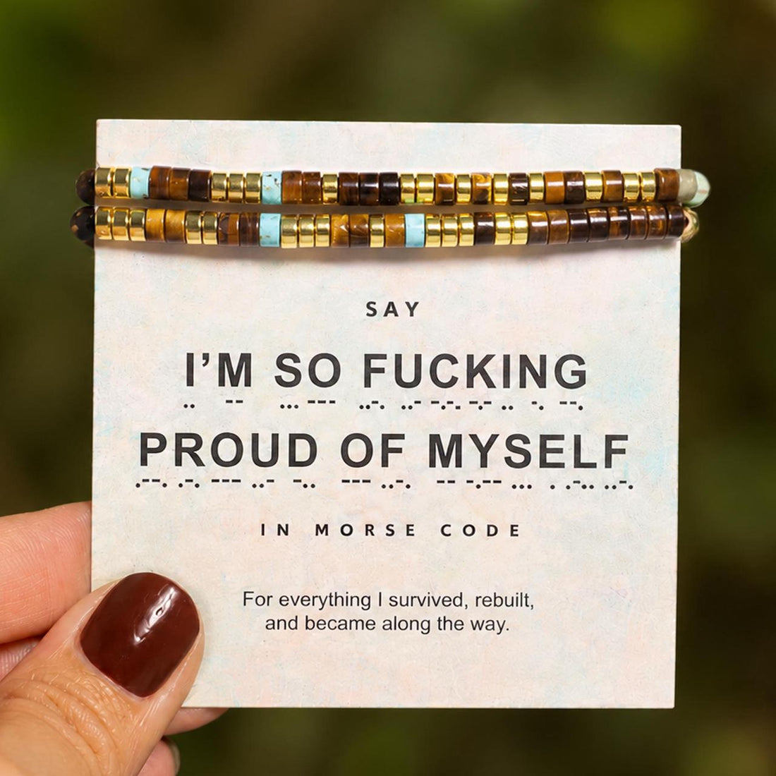 i'm so fucking proud of myself morse code bracelet, morse code jewelry