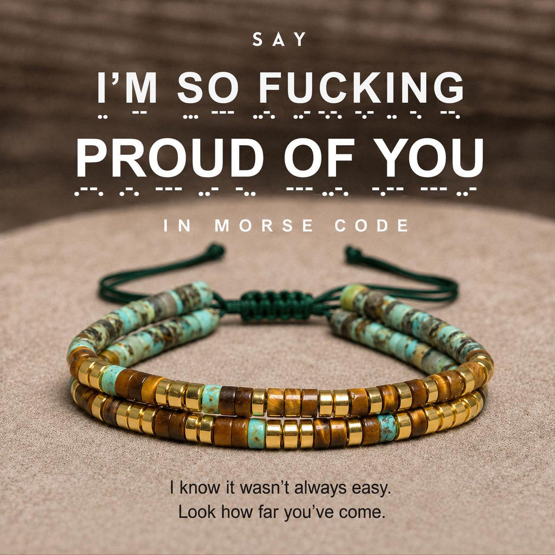 i'm so fucking proud of you morse code bracelet, morse code jewelry