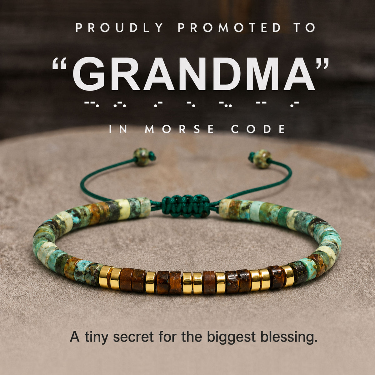 new role " GRANDMA" morse code bracelet