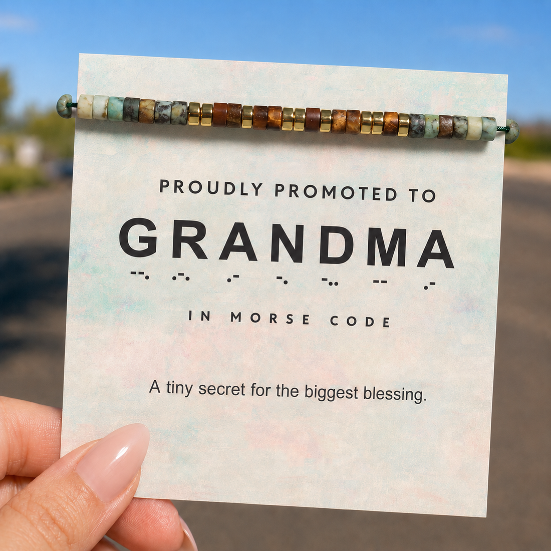 new role " GRANDMA" morse code bracelet