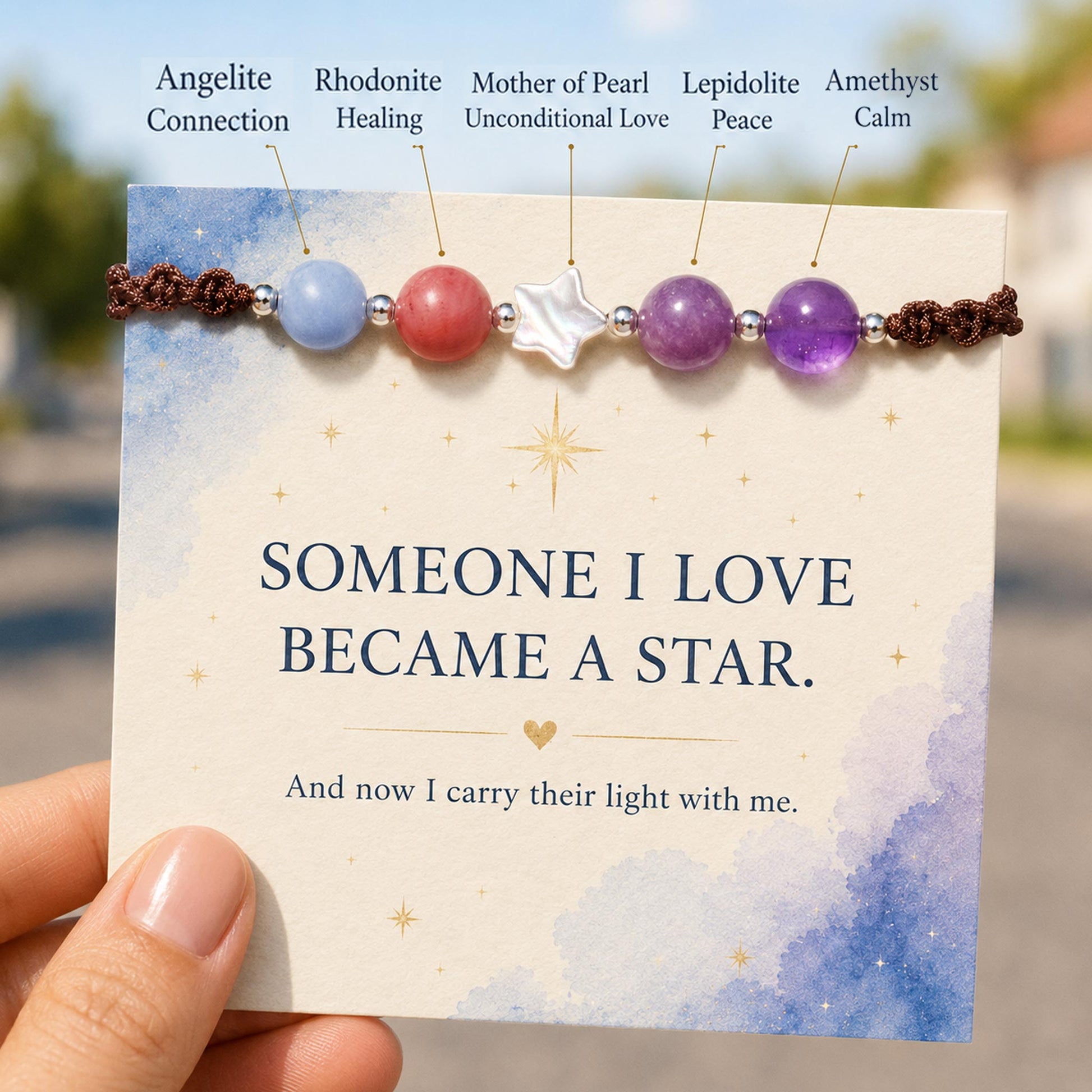 memory bracelet with healing crystals