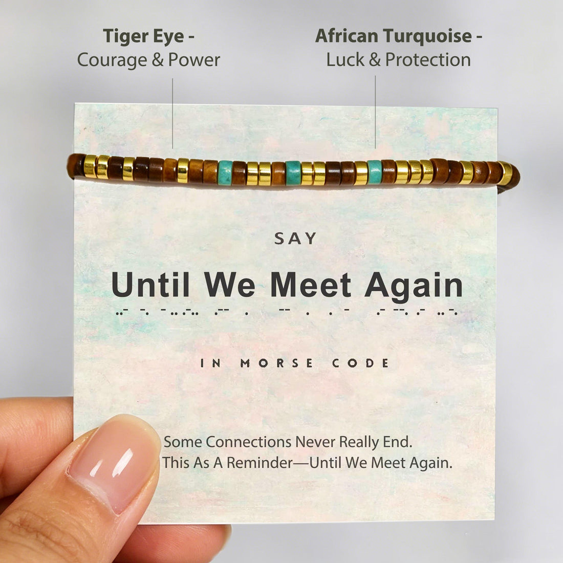 Still With Me Turquoise Morse Code Bracelet