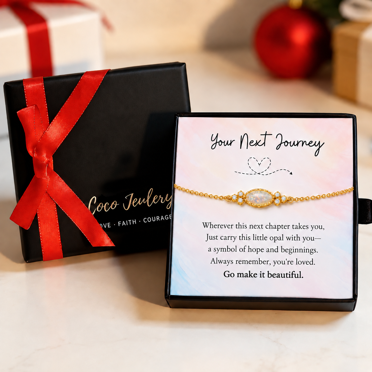 new beginnings gift, opal bracelet gift for her, gift-ready