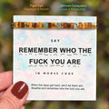 remember who you are affirmation bracelet, confidence reminder jewelry