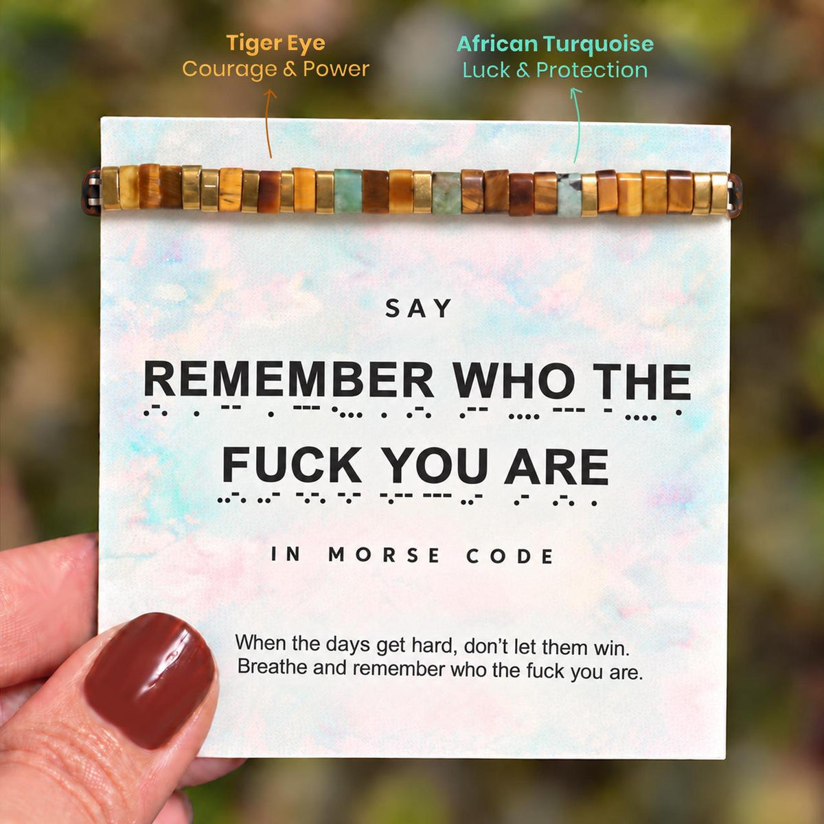 remember who you are affirmation bracelet, confidence reminder jewelry