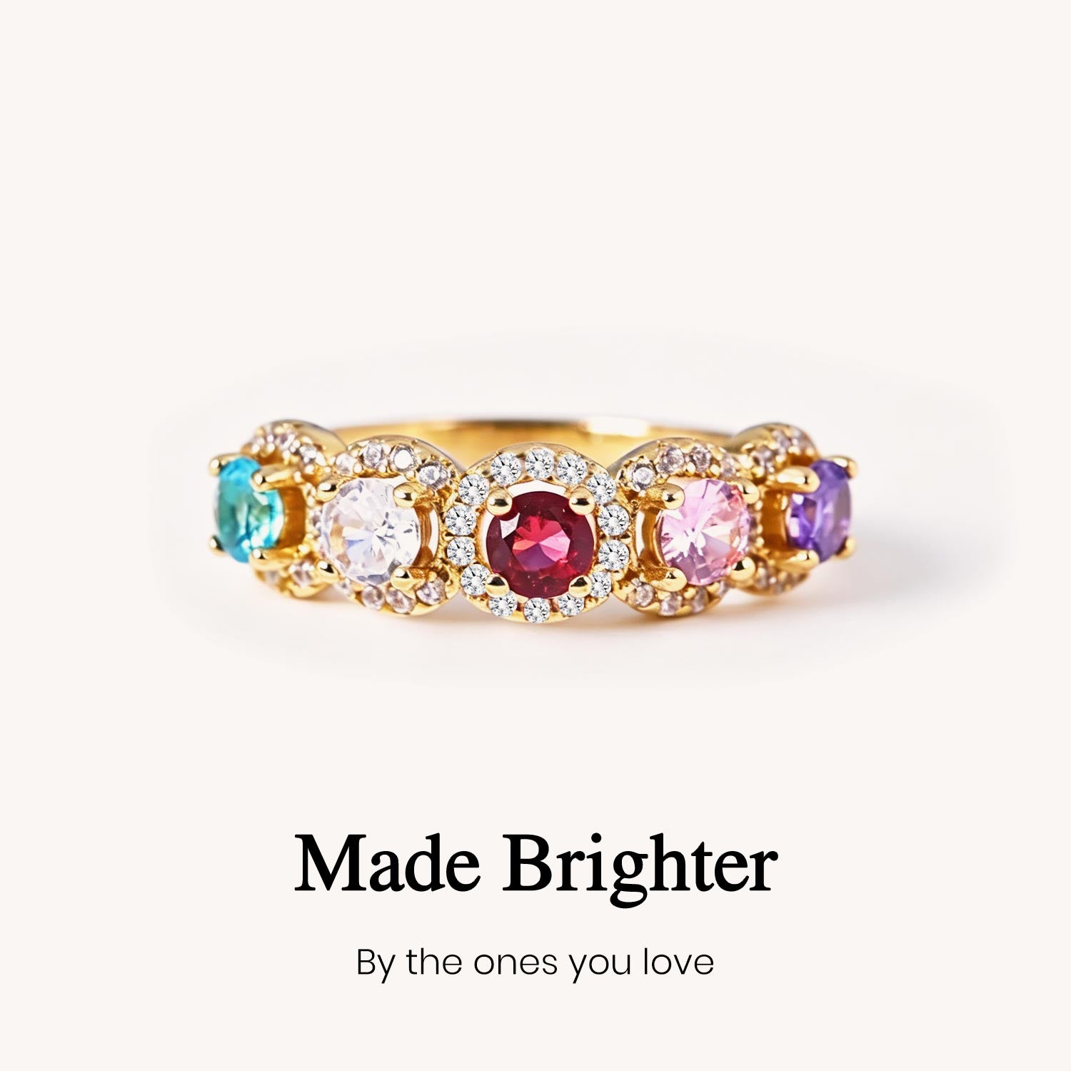 custom dopamine birthstone ring