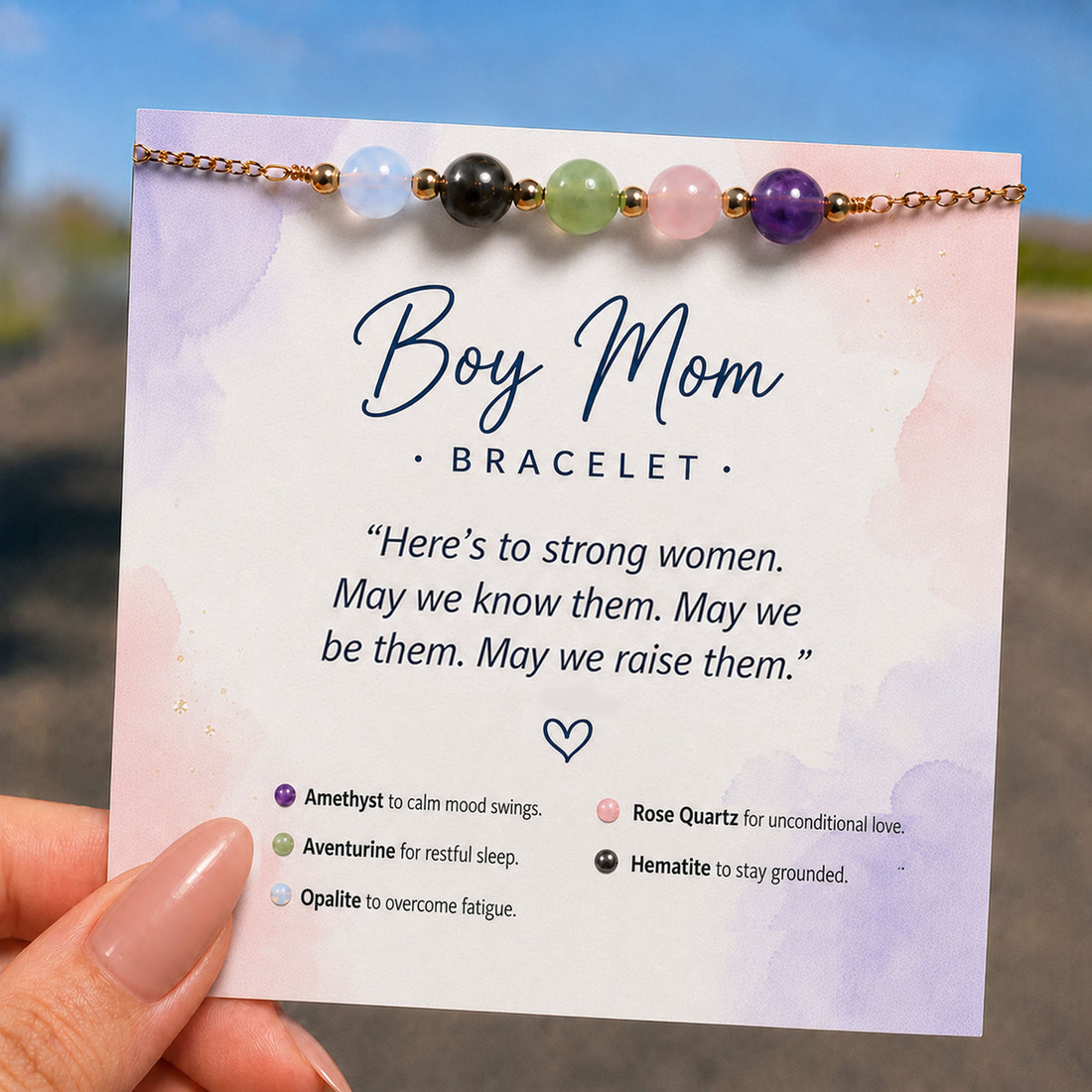 Boy Mom Crystal Energy Bracelet