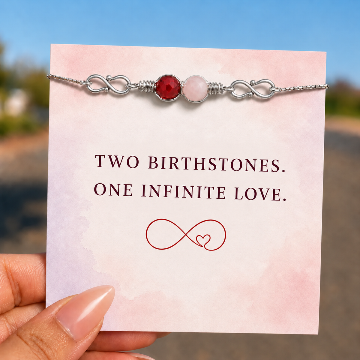 personalized infinity birthstone bracelet