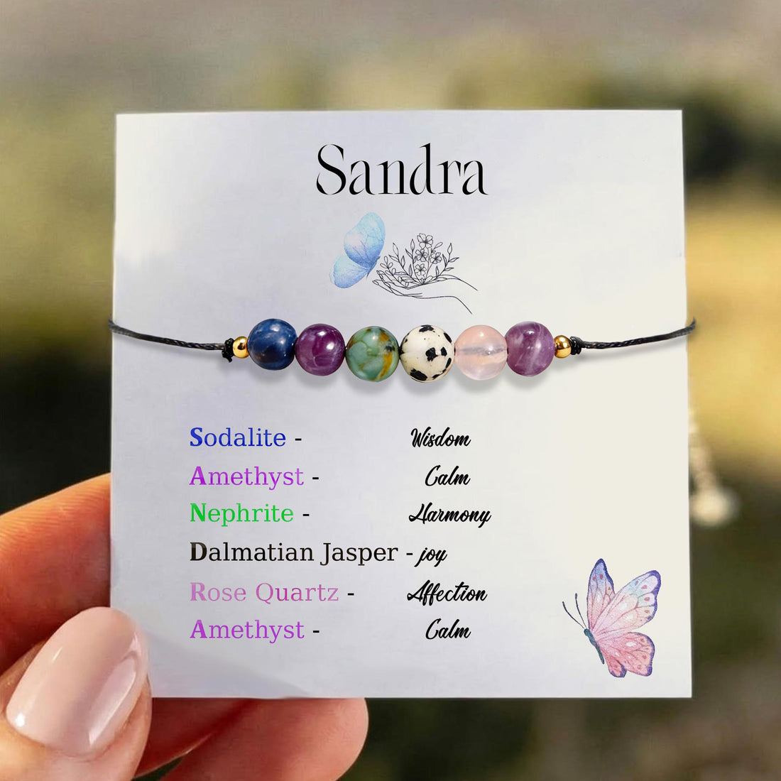 custom name gem bracelet