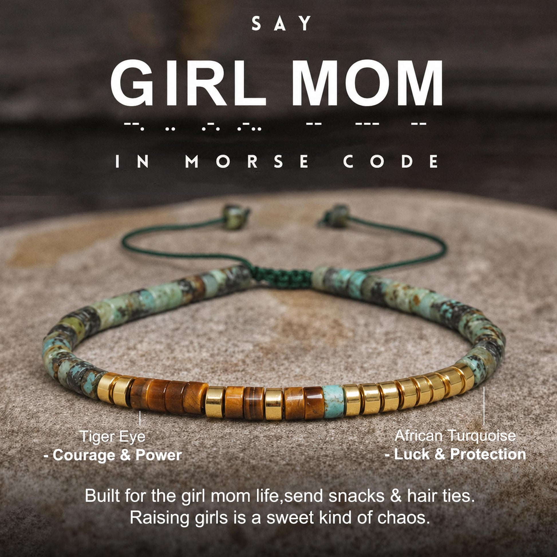 girl mom morse code bracelet