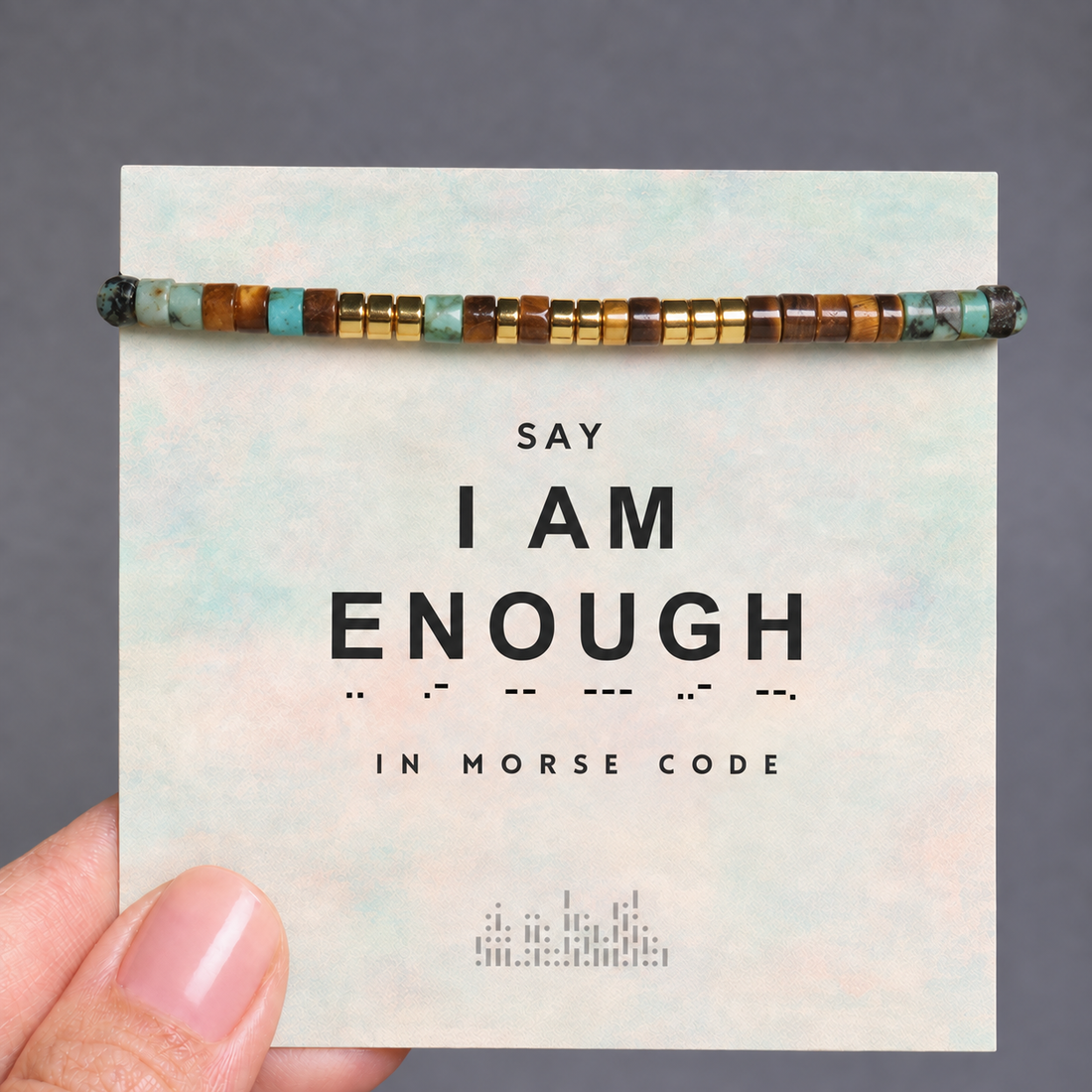 i am enough morse code bracelet
