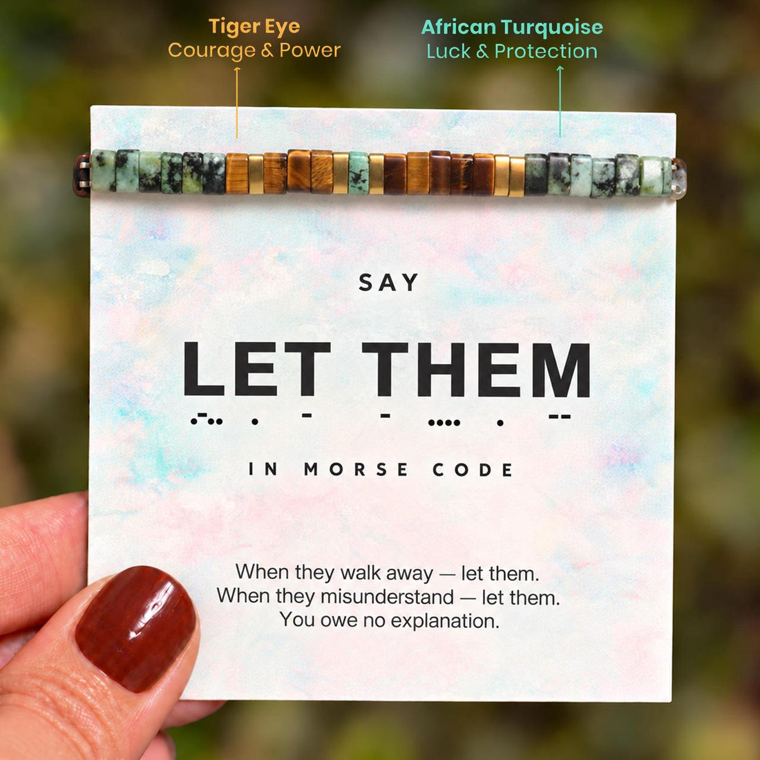 let them tila morse code bracelet, self reminder bracelet