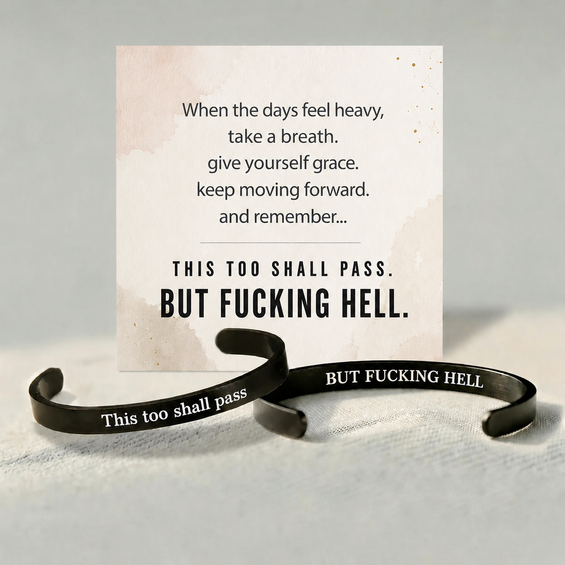 this too shall pass mantra bracelet