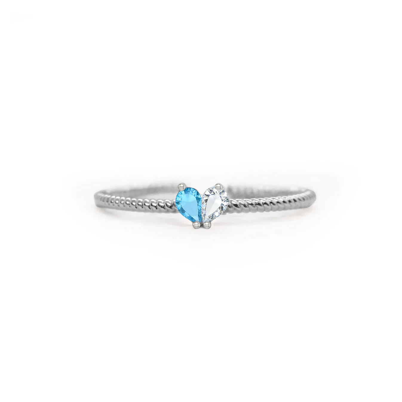 adjustable heart birthstone ring